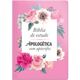 Bblia de Estudo| Apologtica com Apcrifos | Capa Luxo Rosa